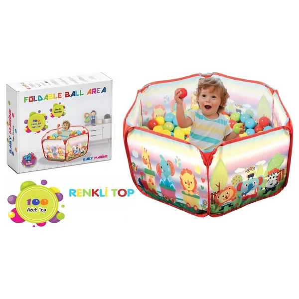 Baby Marine Katlanabilir Top Havuzu + 6 Cm 100 Adet Havuz Topu - Görsel 4