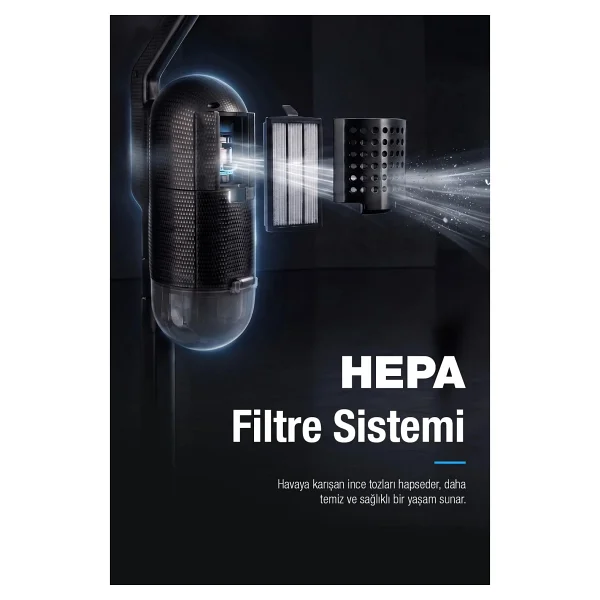 Fantom Pratik-XL P 1300 Siyah Dikey Elektrikli Süpürge - Görsel 4
