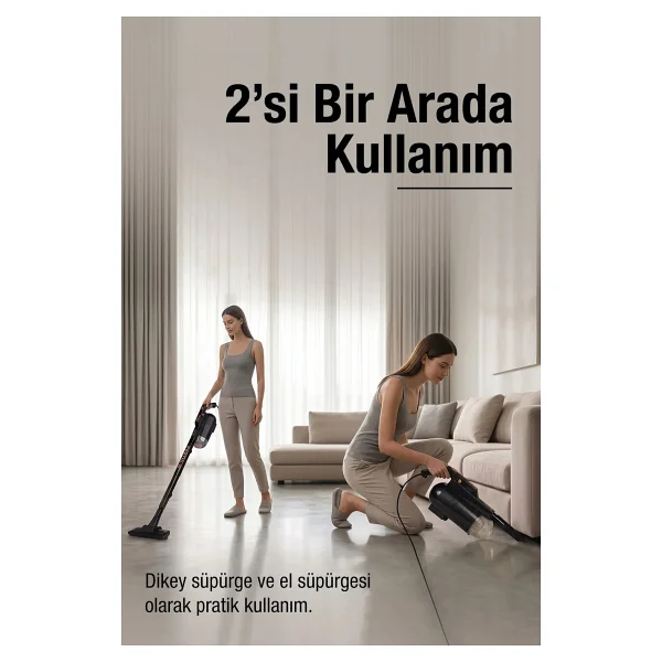 Fantom Pratik-XL P 1300 Siyah Dikey Elektrikli Süpürge - Görsel 6