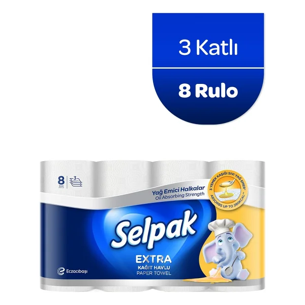 Selpak Extra Yağ Emici 8'li Kağıt Havlu - Görsel 2