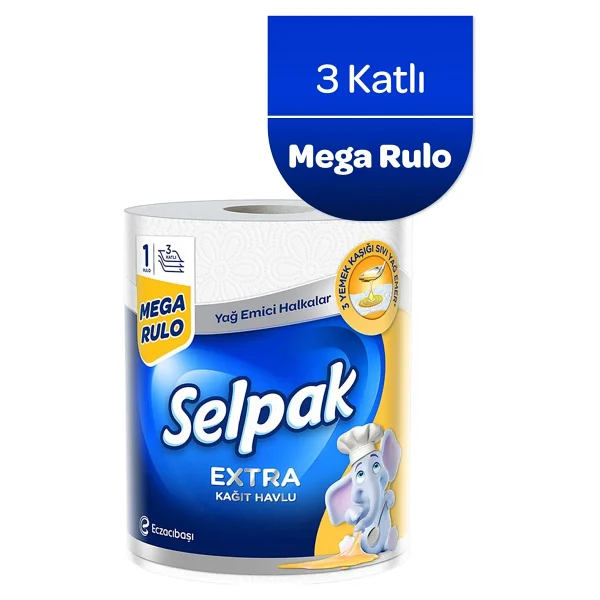 Selpak Extra 1=3 Yağ Emici Mega Rulo Kağıt Havlu - Görsel 5