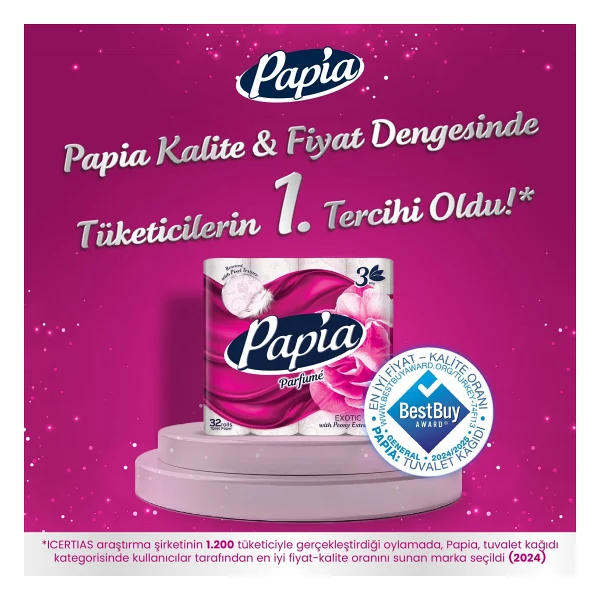 Papia Egzotik Parfümlü 32'li 3 Adet Tuvalet Kağıdı - Görsel 3