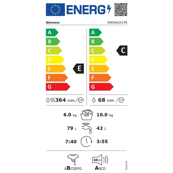 Siemens WN54A2X1TR 1400 Devir 10 kg / 6 kg Kurutmalı Çamaşır Makinesi - Görsel 5