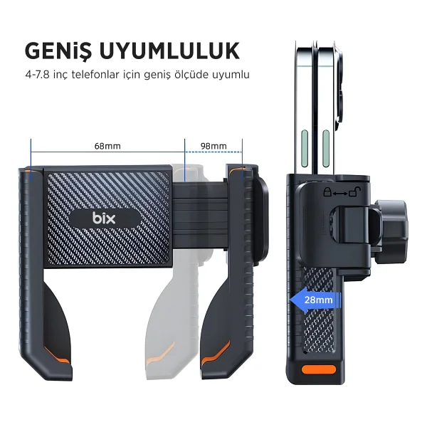 Bix Bph01 Motosiklet Telefon Tutucu - Görsel 5