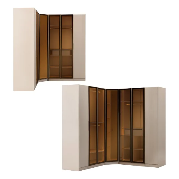 Eymense Lora Gardırop Askılı Çekmeceli Köşe Modüler Giyinme Odası Dolabı %100 Mdf - Bej - Görsel 2