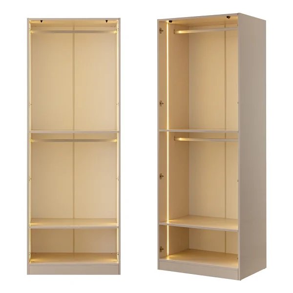Eymense Lora Gardırop Askılı Çekmeceli Köşe Modüler Giyinme Odası Dolabı %100 Mdf - Bej - Görsel 7
