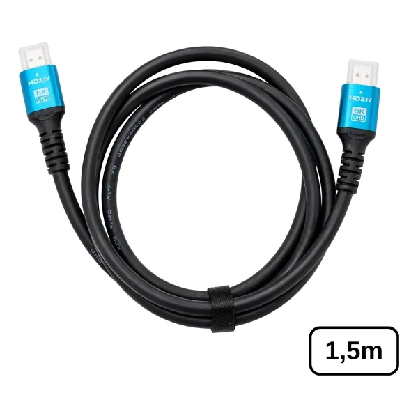 Alfais 6060 8K Ultra HD 2.1v 48gbps Hdmı Kablo 1.5 Metre Altın Kaplama LED TV - Görsel 2