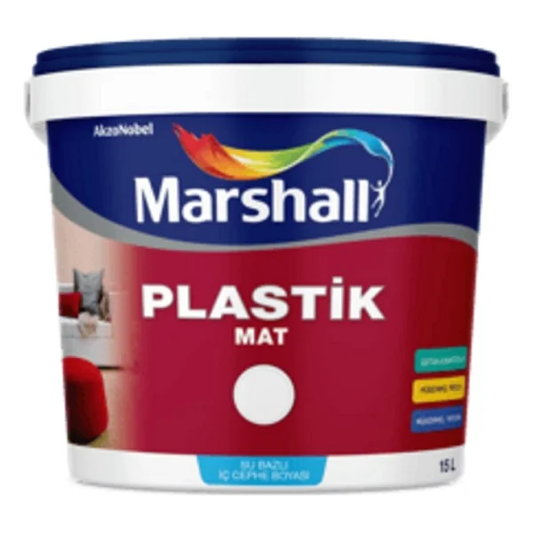 Marshall Plastik Mat İç Cephe Boyası Açık Deniz 7,5l - Görsel 8