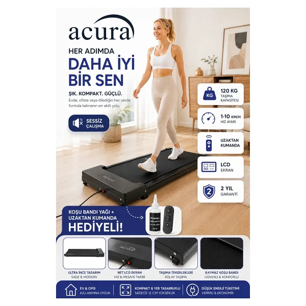 Acura Ac-490 Uzaktan Kumandalı Katlanabilir Koşu Bandı - Görsel 6