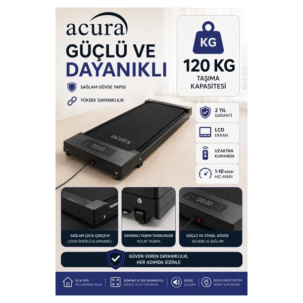 Acura Ac-490 Uzaktan Kumandalı Katlanabilir Koşu Bandı - Görsel 2
