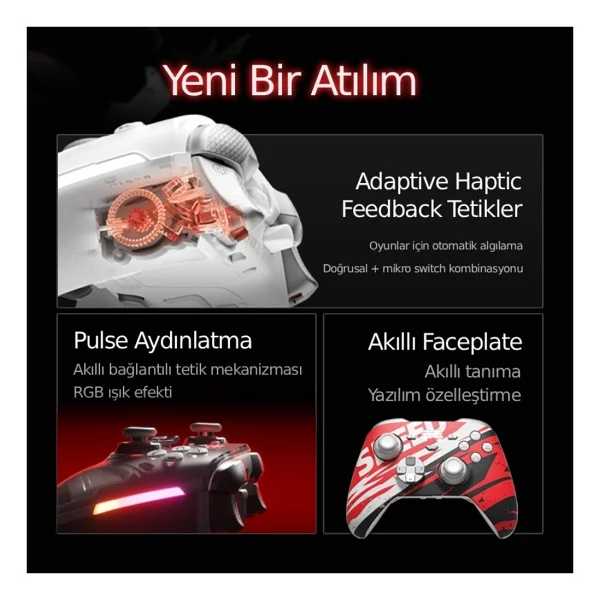 Beıtong Kp70 Kapasitif Joystick Adaptive Trigger Kablosuz Beyaz Kablosuz Gamepad ( PC Uyumlu ) - Görsel 5