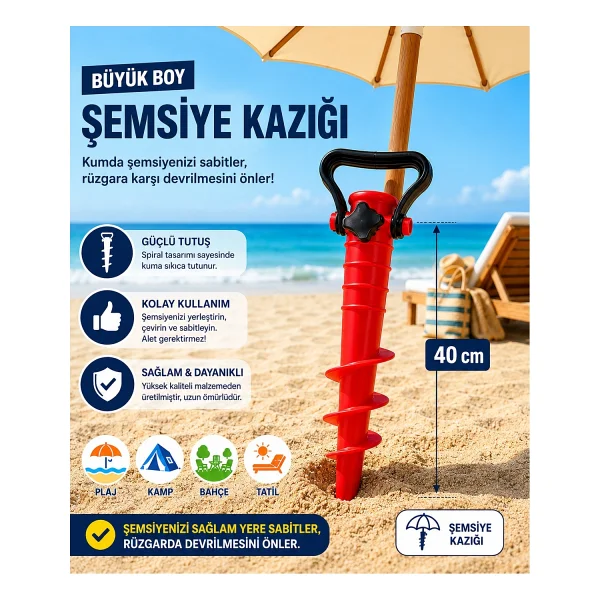 Bilfold Plastik Şemsiye Sabitleme Kazığı - Görsel 10