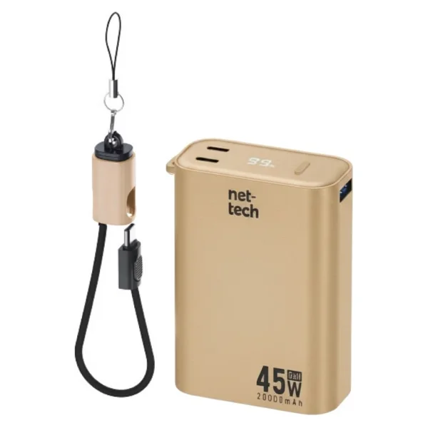 Nettech Nt-Pw41 20000 mAh Hızlı Şarj Type-C Kablolu Powerbank - Görsel 5