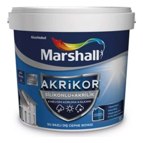 Marshall Akrikor Silikonlu + Akrilik Dış Cephe Boyası T4 2,5l - Görsel 7