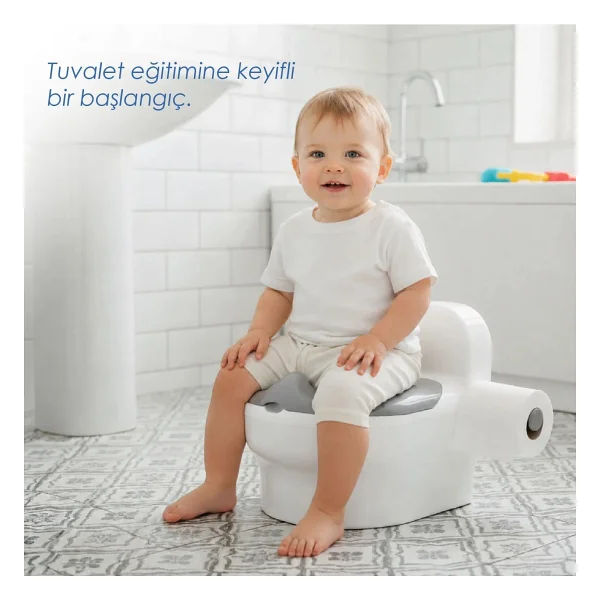 Babyjem Bebeğimin İlk Tuvaleti Sifon Sesli Lazımlık Oturak Pp5 Malzemeden Yapılmış Ergonomik Tasarım - Görsel 2