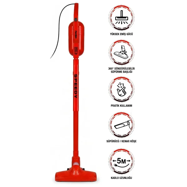 Fantom Speedy Pro Du 2100 Kırmızı Dikey Elektrikli Süpürge - Görsel 10
