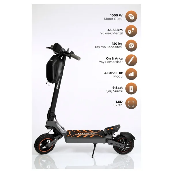 Pirantech F1 1000 W Katlanabilir Elektrikli Bisiklet - Görsel 8