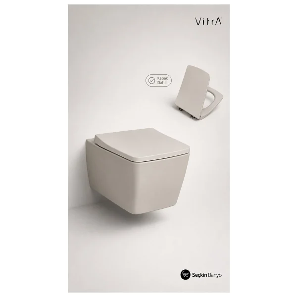 Vitra 7672b020-0559 Metropole Sıva Altı 56 Cm Asma Klozet - Mat Bej - Görsel 6