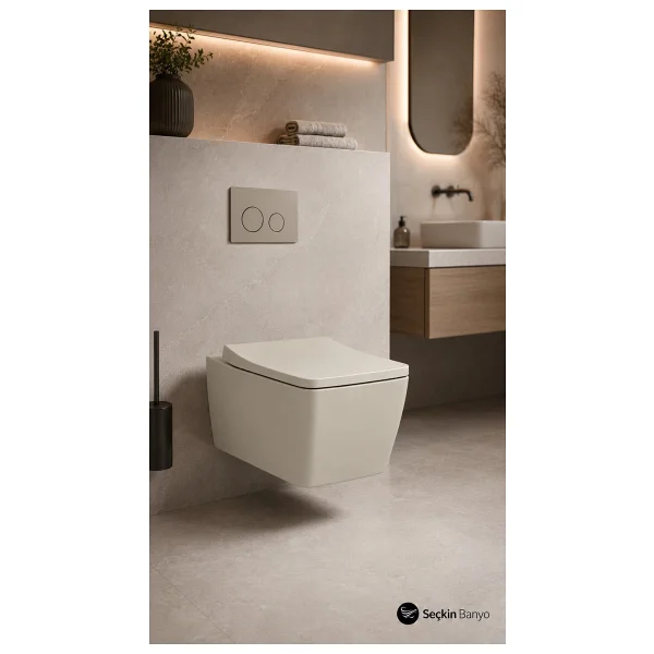 Vitra 7672b020-0559 Metropole Sıva Altı 56 Cm Asma Klozet - Mat Bej - Görsel 2