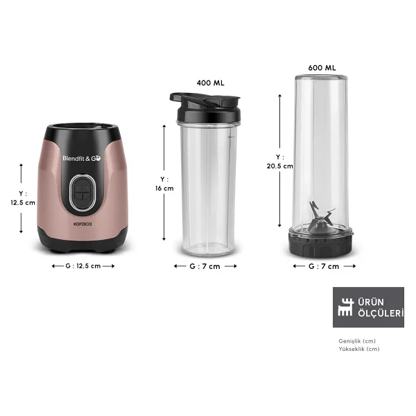 Karaca Blendfit Go Personal Çift Hazneli 550 W Kişisel Smoothie Blender - Görsel 4