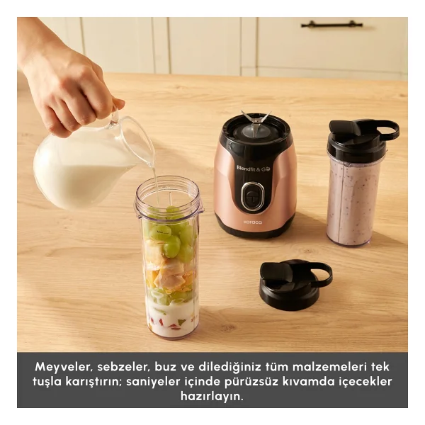 Karaca Blendfit Go Personal Çift Hazneli 550 W Kişisel Smoothie Blender - Görsel 9