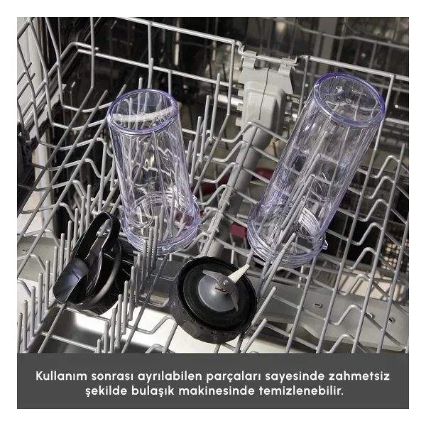 Karaca Blendfit Go Personal Çift Hazneli 550 W Siyah Kişisel Smoothie Blender - Görsel 5