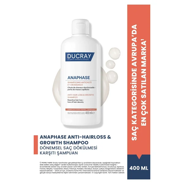 Ducray Anaphase Reactive 400 Ml Saç Dökülmesine Karşı Şampuan - Görsel 5