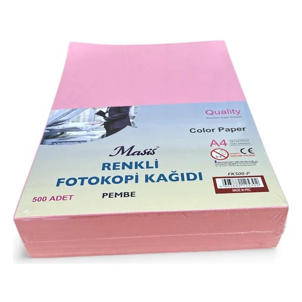 Masis A4 80 Gr 500 Yaprak Pembe Renkli Fotokopi Kağıdı - Görsel 4