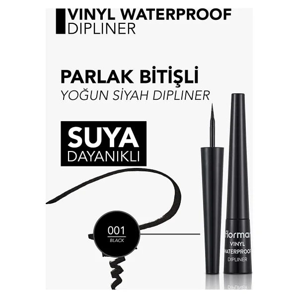 Flormar Vinly Waterproof 001 Black Dipliner - Görsel 10