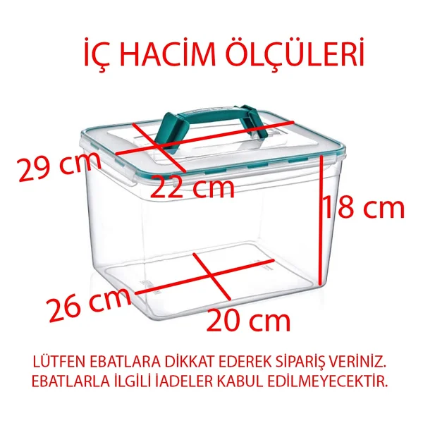 Fresh Box 11 Litre Saklama Kabı (30 X 23 X 20 Cm) Saklama Kutusu Mama Kabı - 11 Lt - Sapsız - Görsel 5