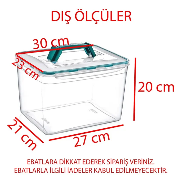 Fresh Box 11 Litre Saklama Kabı (30 X 23 X 20 Cm) Saklama Kutusu Mama Kabı - 11 Lt - Sapsız - Görsel 6