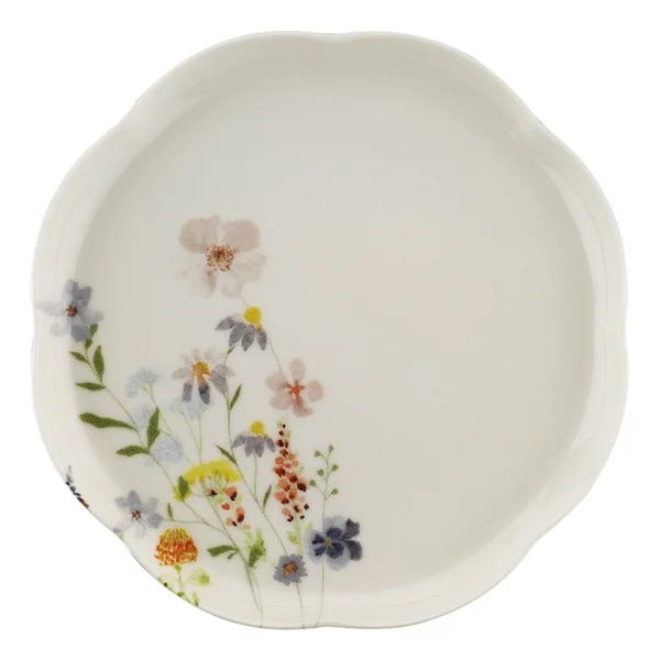 Kütahya Porselen Bone Velora 4 Parça 20 Cm Pasta Tabağı Çiçekli - Görsel 4