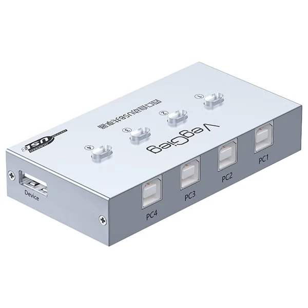 Veggieg USB 2.0 Anahtarlı 4 Portlu Yazıcı Printer Çoklayıcı Sharing Switch - Görsel 3
