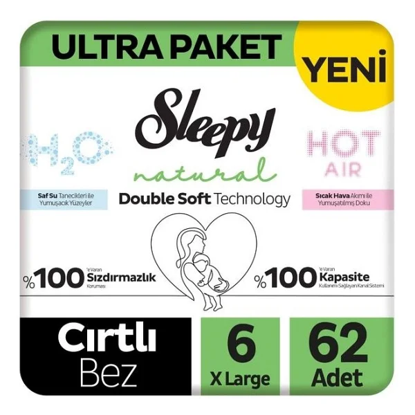 Sleepy Natural Double Soft 5 Numara Junior 78'li Bebek Bezi - Görsel 10