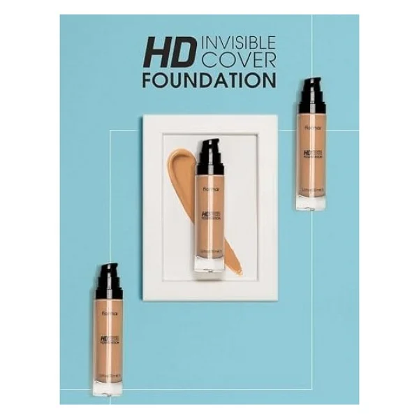 Flormar Invisible Cover HD Yarı Parlak Bitişli Spf 30 040 Light Ivory 30 Ml Likit Fondöten - Görsel 2