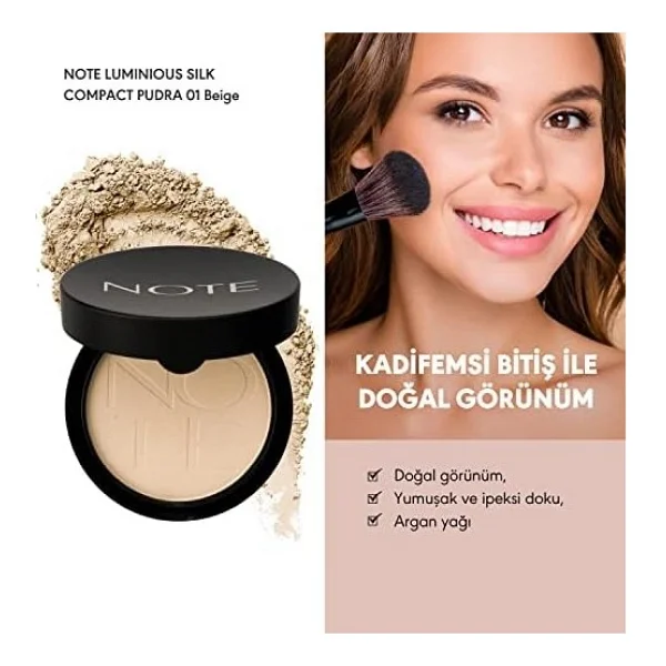Note Luminous Silk 01 Beige 10 Gr Kompakt Pudra - Görsel 4