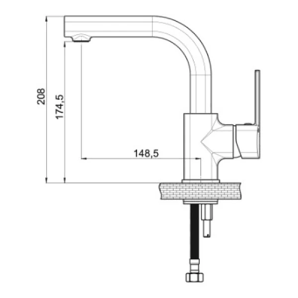 Gpd Pedra Mtl160-Fn Fırçalı Nikel Lavabo Bataryası - Görsel 5