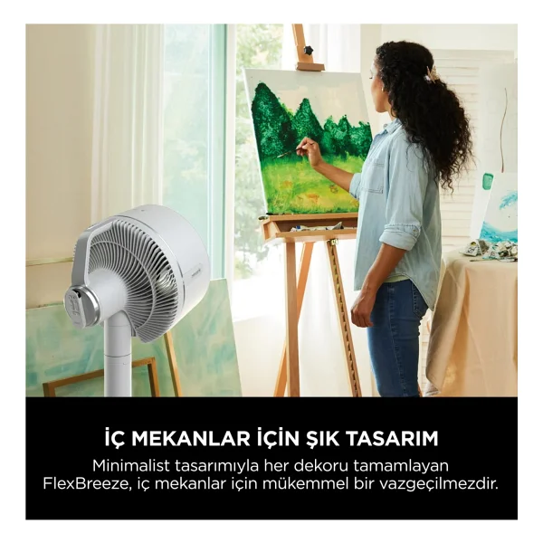 Shark Portatif Ayaklı Fan & Vantilatör Beyaz 36 W, Kablosuz Kullanım, Uzaktan Kumanda, 5 Hız Kademesi, Masaüstü ve Ayaklı Iç-Dış Mekan Için Pratik Taşınabilir Serinlik Çözümü - Görsel 3