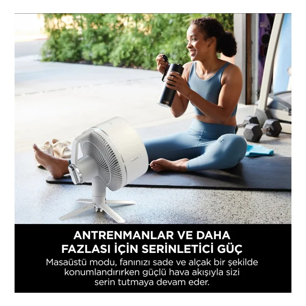 Shark Portatif Ayaklı Fan & Vantilatör Beyaz 36 W, Kablosuz Kullanım, Uzaktan Kumanda, 5 Hız Kademesi, Masaüstü ve Ayaklı Iç-Dış Mekan Için Pratik Taşınabilir Serinlik Çözümü - Görsel 4