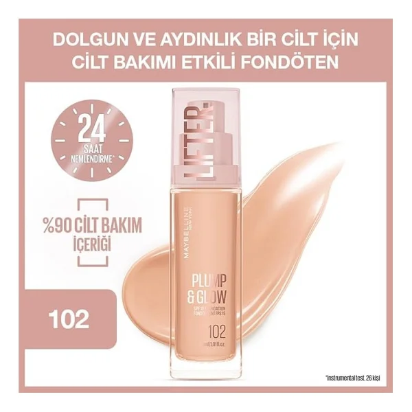 Maybelline New York Lifter Plump & Glow Spf 15 102 30 Ml Krem Fondöten - Görsel 2