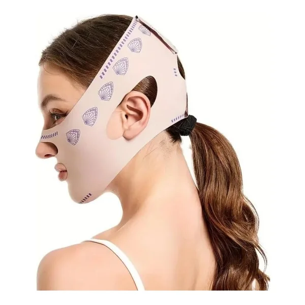 Yüz Şekillendirici Maske, V Çene Sıkılaştırıcı Band, Yüz Ve Boyun İncelten Maske, Ten Rengi - Görsel 2