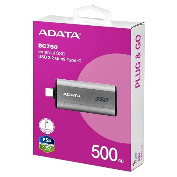 Adata Sc750 Sc750-500g-Ccbk USB 3.2 500 GB Taşınabilir SSD - Görsel 5