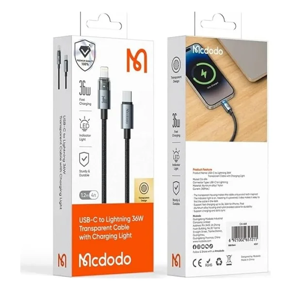 Mcdodo Ca-6940 1.2 M Type-C To Lightning Hızlı Şarj Kablosu - Görsel 5