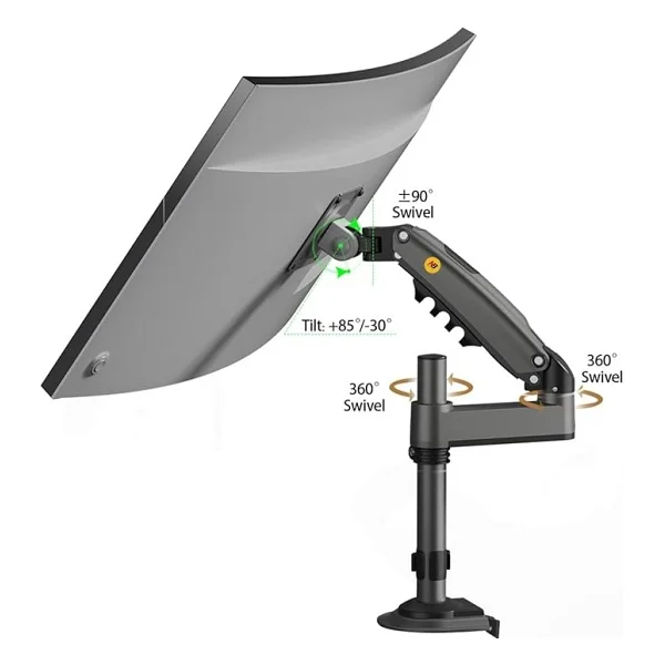 North Bayou H100 17-30 İnç Tek Kollu Amortisörlü Monitör Standı - Görsel 3