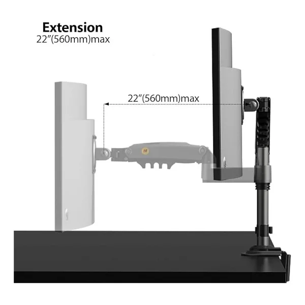 North Bayou H100 17-30 İnç Tek Kollu Amortisörlü Monitör Standı - Görsel 4