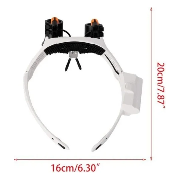 Bosile Gözlük Büyüteç Çift LED Işıklı 7 Lensli 3x 4x 5x 6x 7x 10x 15x - Görsel 4