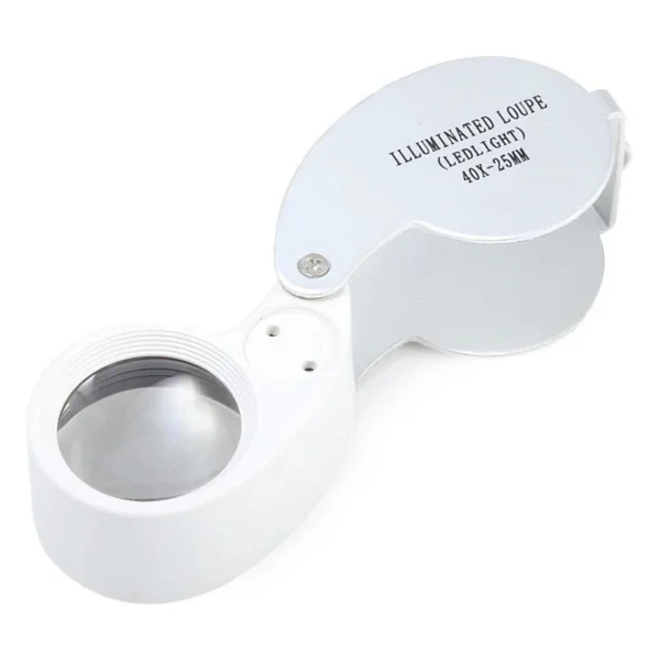 Bosile Mini 40x Lüp LED Işıklı Kuyumcu Katlanır Büyüteç Kutulu - Görsel 6