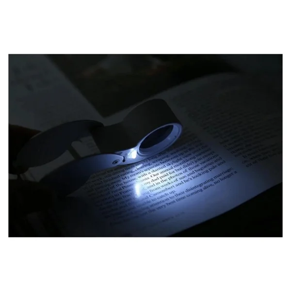 Bosile Mini 40x Lüp LED Işıklı Kuyumcu Katlanır Büyüteç Kutulu - Görsel 4