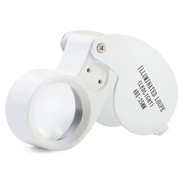 Bosile Mini 40x Lüp LED Işıklı Kuyumcu Katlanır Büyüteç Kutulu - Görsel 5