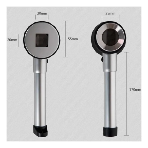 Bosile 10x Optik Ölçekli Metal El Büyüteç Cam Lens 3 LED Işıklı Fermuarlı Eva Çantalı - Görsel 2